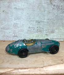 Tootsie Toy Race Car Metal Toy Car Made In Usa Green Chipped Paint Die Cast Car Vintage Racing Toy Race Cars Metal Toys