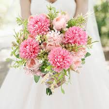 These artificial roses with large flower and flexible wire stem are perfect for designing wedding bouquets, bridal bouquets, bridesmaid bouquets, wedding. Buy The Bloom Times 4 Packs Artificial Flowers Fake Peony Silk Hydrangea Bouquet Decor Plastic Realistic Flower Arrangements Wedding Decoration Table Centerpieces In Bulk Wholesale Pink Online In Indonesia B093wzmrpn