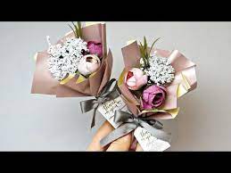 A favor like this can be put to good use both at the reception and at your guests' homes after the 25. Mini Bouquet Tutorial Diy Mini Bouquet Favor Glass Favor Ideas Diy Favors Cheap Favors Youtube Bouquet Diy Gift Bouquet Tutorial Handmade Favors