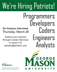 Eintern Returns To George Mason University To Hire More Patriots George Mason University Technology Careers George Mason