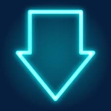 Blue Neon Arrow Down Blue Neon Lights Neon Neon Png