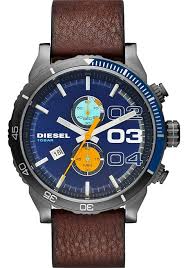 Diesel Dz4350 Double Down Chronograph Blue Gunmetal Erkek Kol Saatleri Saatler Tasarim