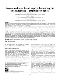 Brand equity refers to the impact a brand name has in the minds of consumers. Pdf Consumer Based Brand Equity Improving The Measurement Empirical Evidence