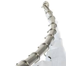 Bennington Curved Shower Curtain Rod Wall Mounted Adjustable 36 63 Brushed Nickel F Shower Curtain Rods Curtain Rods Oil Rubbed Bronze Bathroom Accessories
