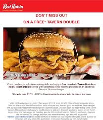 Pinned June 20th Free Tavern Double Burger Fries With Your Burger At Redrobin Thecouponsapp Burger Backyard Burger Gourmet Burgers