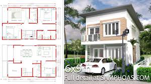 Simple Home Design Plan 6x9m With 3 Bedrooms Samphoas Plan Model House Plan Simple House Design House Plans