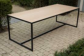 stalen onderstel met bamboe tafelblad tafel op wielen vierkante eettafels staal