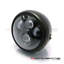 6 Inch Matte Black Quad Led Projector Cafe Racer Metal Headlight Cafe Racer Headlight Cafe Racer Matte Black Bmw