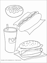 Free, printable food coloring pages are fun, but they also help kids develop many important skills. Unhealthy Food Coloring Pages