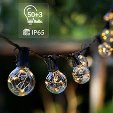 Outdoor Patio String Lights Novtech 58ft 50bulbs Waterproof Led Outdoor String Lights Plug In G40 Decorative Globe Farmhouse Goals