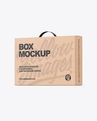 Download Kraft Box With Handle Mockup In Box Mockups On Yellow Images Object Mockups PSD Mockup Templates