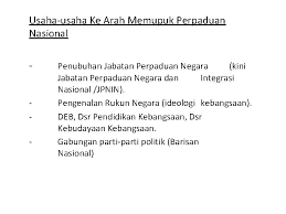 Selain daripada memupuk perpaduan antara kaum, kerajaan juga menitikberatkan. Kuliah 1 Hubungan Etnik Di Malaysia Secara Umum