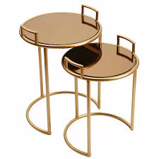 Wyndham Decorative Round 2 Piece Nesting Tables Nesting Tables Glass End Tables End Tables