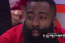 James harden #13 of the houston rockets walks back onto the court after he was poked in the left eye by draymond green #23 of the golden state warriors in game two of the second round of the 2019 nba western conference playoffs at oracle arena on april 30, 2019 in. Rockets Vs Warriors Will James Harden And Stephen Curry S Injuries Linger Sbnation Com