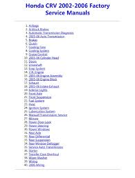 2003 Honda Crv Service Repair Manual