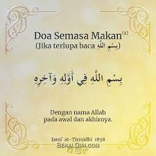 Doa Semasa Makan 1 Jika Terlupa Baca Bismillah Doa