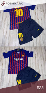 Kids Messi Barcelona Rakuten Jersey Set In 2020 Jersey Clothes Design Fashion