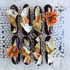 Fall Eclair Collection Oh So Pretty Belgium Chocolate Ganache Fresh Made Custard And Airy Pate A Choux Makes Thi Eclairs Belgium Chocolate Dessert Decoration