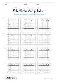Schriftliche Multiplikation Materialguru