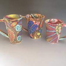 I Should Rename My Business Coffee Cups For Tourists I Sell So Many Of These Coloredclay Coffeecup Neriage Mcra Ceramics Pottery Art Pottery Clay Pottery