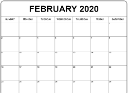 This themed printable calendar is free and ready to print and use. Feb 2020 Calendar Printable Printable Calendar Design Calendar Printables Blank Calendar Template