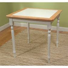 Tile Top Dining Table White Natural Finish Casual Style Wooden Frame With Tile Table Top Ki Square Wood Dining Tables Dining Table Solid Wood Dining Chairs