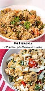 One Pan Quinoa With Ground Turkey Kale Mushrooms Tomatoes Video Video Recipe Video Ground Turkey Recipes Healthy Turkey Mushroom Recipe Ground Turkey And Mushroom Recipe
