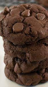 Double Chocolate Chip Cookies Double Chocolate Chip Cookie Recipe Cookies Recipes Chocolate Chip Desserts