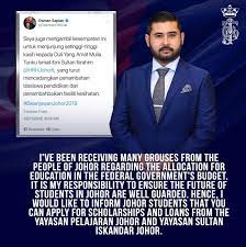 Adakah anda pelajar yang bakal melanjutkan pengajian atau sedang belajar di ipta untuk makluman, kini ditawarkan pinjaman pelajaran johor (ypj) kepada pelajar ipta dan ipts yang boleh dibuat secara online kepada yang. Hrh Crown Prince Of Johor On Twitter Hence I Would Like To Inform Johor Students That You Can Apply For Scholarships And Loans From The Yayasan Pelajaran Johor And Yayasan Sultan Iskandar