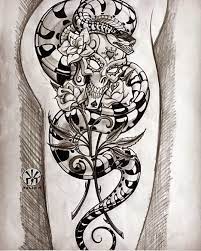 Philipjfelix On Instagram Hip Thigh Sugarskull Snake Tattoo Design By Philip J Felix Is Available To Tattoo At R Snake Tattoo Design Tattoos Tattoo Designs