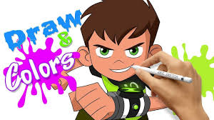 how to draw ben 10 تعليم الرسم للأطفال كيف ترسم بن تن children sketch doll drawing spongebob drawings