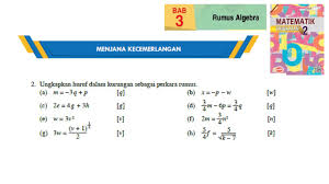 Saya ingin bertanya yang.mata pelajaran sains dan matematik peringkat. Kssm Matematik Tingkatan 2 Bab 3 Rumus Algebra Menjana Kecemerlangan No2 Buku Teks Tingkatan 2 Youtube