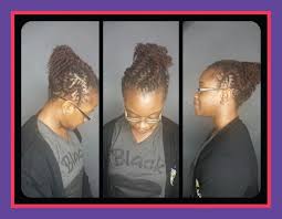 Client Is Rocking Her Canerowed Sisterlocks Updo Style Tan S Natural Hair Care Salon Houston Tx Sisterlocks Styles Updo Natural Hair Styles Hair