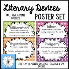 Literary Devices Colorful Posters Literary Devices Secondary Classroom Literary Devices Posters