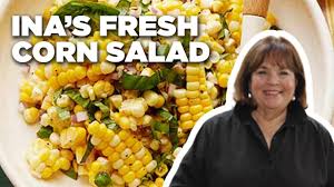 Check out this easy pasta and prawn salad recipe with crumbly feta, basil and a simple caper and tomato dressing. Barefoot Contessa S Fresh Corn Salad Recipe Barefoot Contessa Food Network Youtube