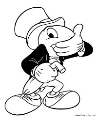 Printable coloring pages of thumper, ariel, dopey, chip and dale, stitch, mike wazowski and jiminy cricket. Jiminy Cricket Coloring Pages Coloring Home