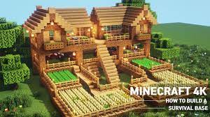 This minecraft survival house, designed and built by youtuber folli, looks challenging to replicate, with its fancy roof. Minecraft Oak Survival Base House Tutorial How To Build In Minecraft 99 Youtube