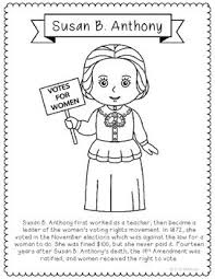 Susan B Anthony Biography Coloring Page Craft Or Poster Women S Rights Susan B Anthony Women In History History Girl