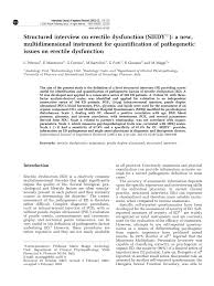 Pdf Structured Interview On Erectile Dysfunction Siedy A New Multidimensional Instrument For Quantification Of Pathogenetic Issues On Erectile Dysfunction