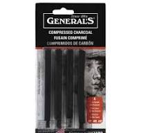 General's Compressed Charcoal - Assorted, Set of 4