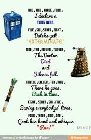 One Two Three Four Five Six Seven Eight Nine Ten Eleven Twelve Song They Do Say Run An Awful Lot In Dr Who This Also Makes Me Want To Sing This Randomly Doctor Who Doctor Who Party Doctor Who Memes
