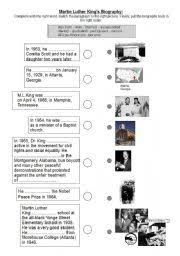 Also appropriate reading for black history month. Martin Luther King Jr S Biography Past Simple Esl Worksheet By Flonord