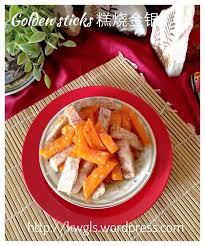 shiny sugar glazed yam and sweet potatoes sticks 金银糕烧 potato sticks sweet potato yams recipe