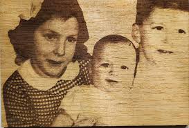 Laser engraved wooden photos as family heirlooms