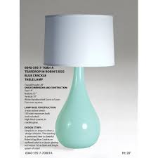 Robins Egg Blue Teardrop Table Lamp And Shade Home Color Design Decor Lamp Table Lamp Robins Egg Blue