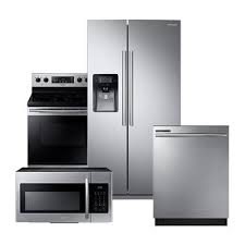 Samsung Stainless Steel Refrigerator 4 Piece Package Kitchen Appliance Packages Kitchen Appliances Uk Kitchen Appliances