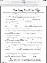 Mad Libs Tea Party Game Tea Time Party Tea Party Games Tea Party Activities