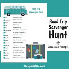 The longer your trip is, the more ideas you will need to come up. Free Printable Road Trip Scavenger Hunt Unique Gifter