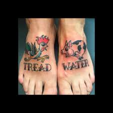 You can also experiment with animal paired tattoos on your feet, so one foot can have a rooster, while for the other foot a pig tattoo can look really cool. Faithful Tattoo Pig And Rooster Tattoos On The Feet Of Facebook