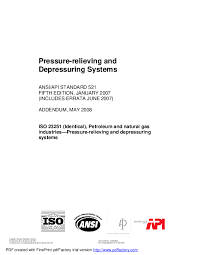 Pdf Pressure Relieving And Depressuring Systems Iso 23251